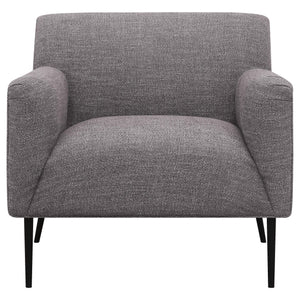 Sillón inglés tapizado Darlene con acento en color carbón
