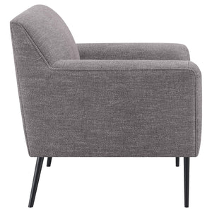 Sillón inglés tapizado Darlene con acento en color carbón