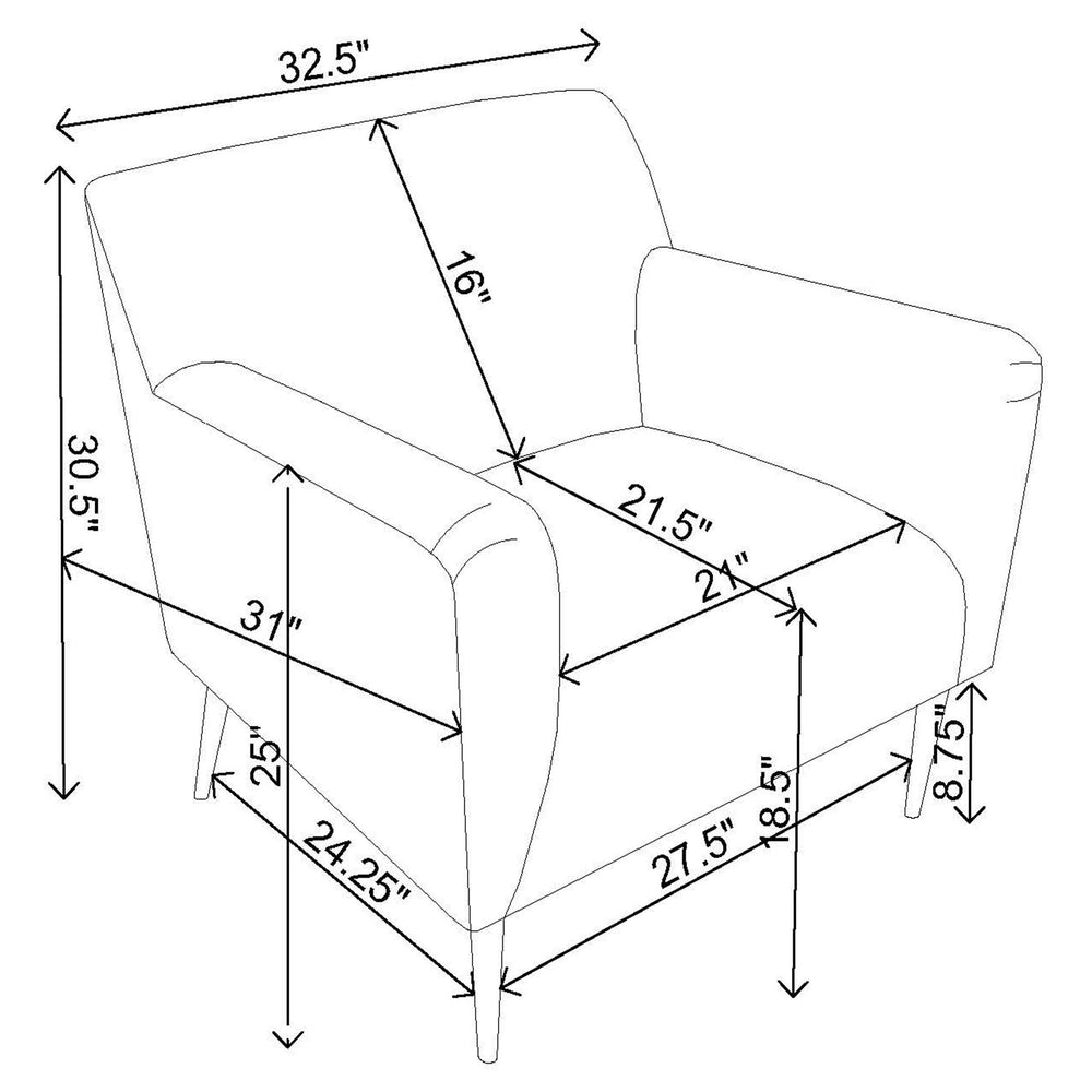 Sillón inglés tapizado Darlene con acento en color carbón