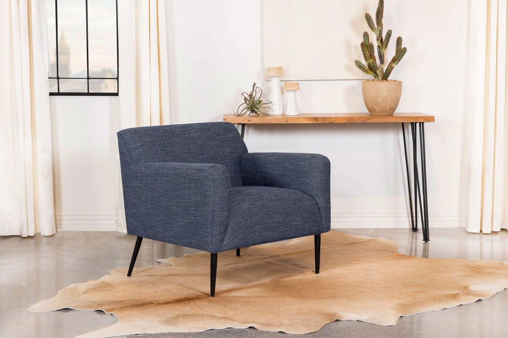 Sillón inglés tapizado Darlene, color azul marino