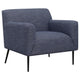Sillón inglés tapizado Darlene, color azul marino