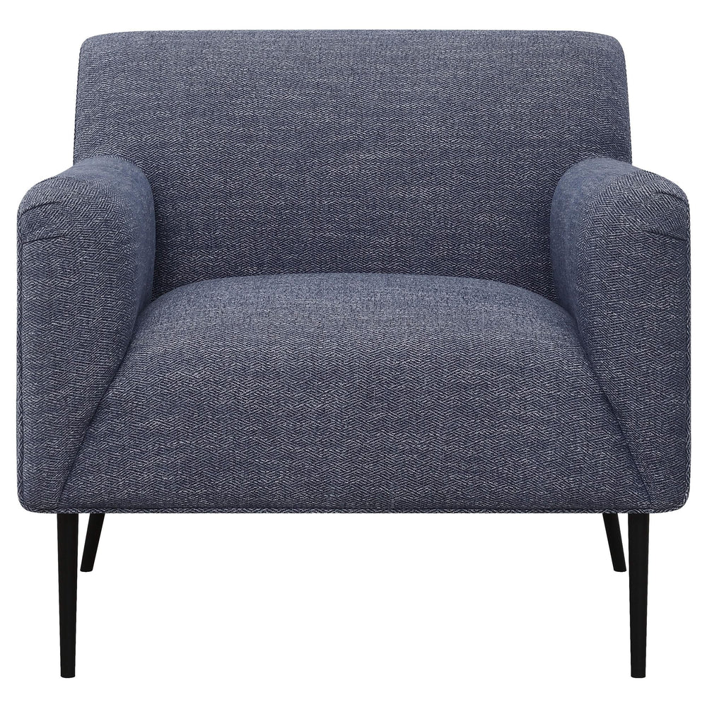 Sillón inglés tapizado Darlene, color azul marino