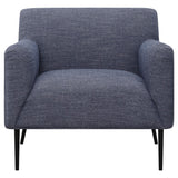 Sillón inglés tapizado Darlene, color azul marino