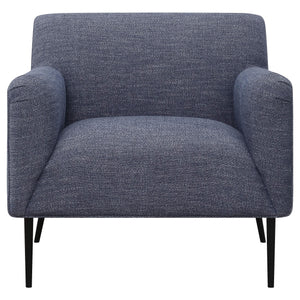 Sillón inglés tapizado Darlene, color azul marino