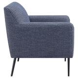 Sillón inglés tapizado Darlene, color azul marino