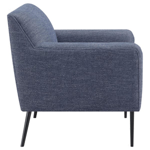 Sillón inglés tapizado Darlene, color azul marino