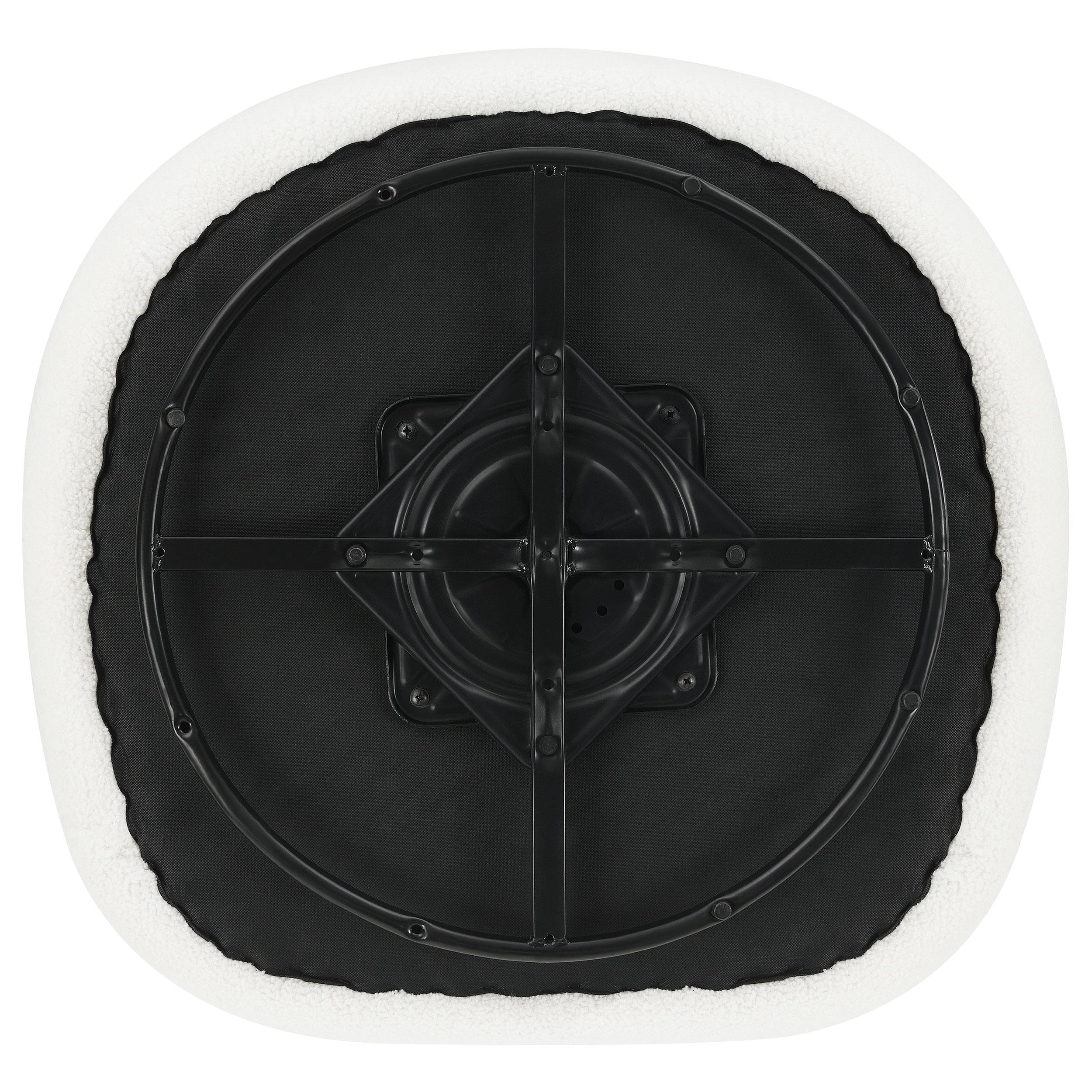 Hudson Faux Sheepskin Upholstered Swivel Chair Natural