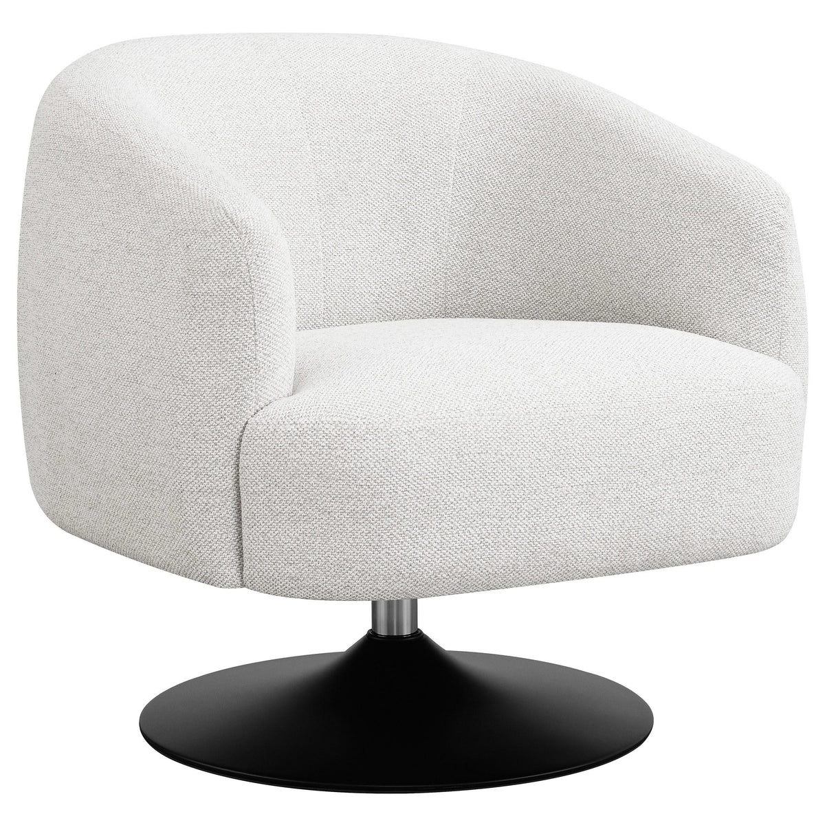 Sillón giratorio Dave con respaldo de barril tapizado en beige