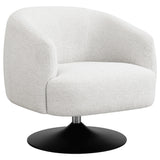 Sillón giratorio Dave con respaldo de barril tapizado en beige