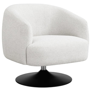Sillón giratorio Dave con respaldo de barril tapizado en beige