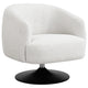 Sillón giratorio Dave con respaldo de barril tapizado en beige