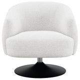 Sillón giratorio Dave con respaldo de barril tapizado en beige