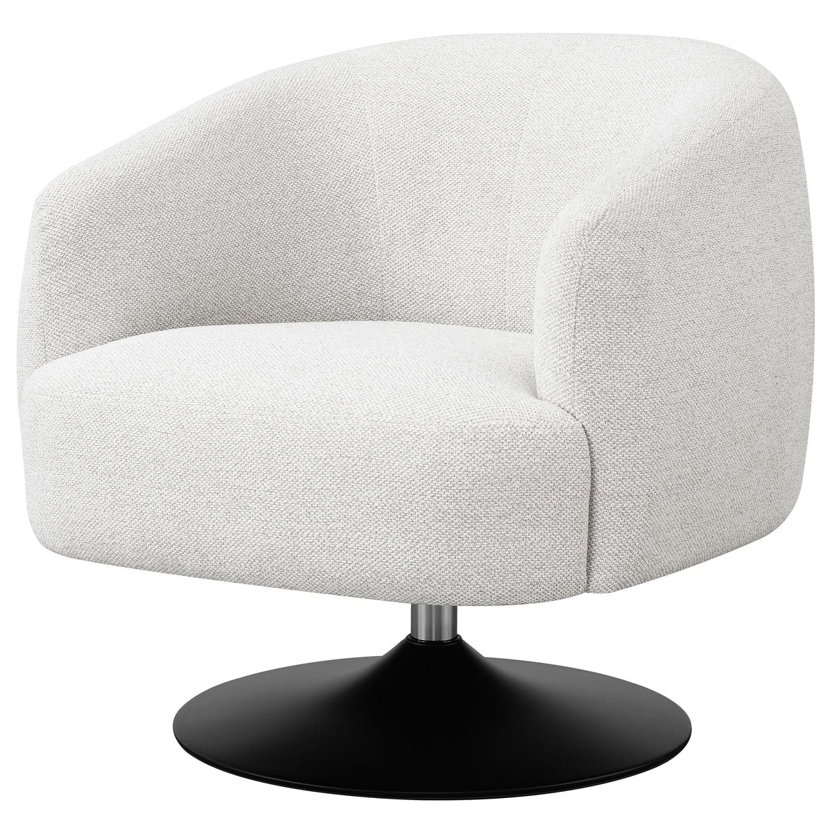 Sillón giratorio Dave con respaldo de barril tapizado en beige
