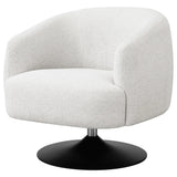 Sillón giratorio Dave con respaldo de barril tapizado en beige