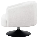 Sillón giratorio Dave con respaldo de barril tapizado en beige