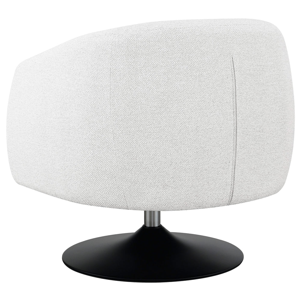 Sillón giratorio Dave con respaldo de barril tapizado en beige