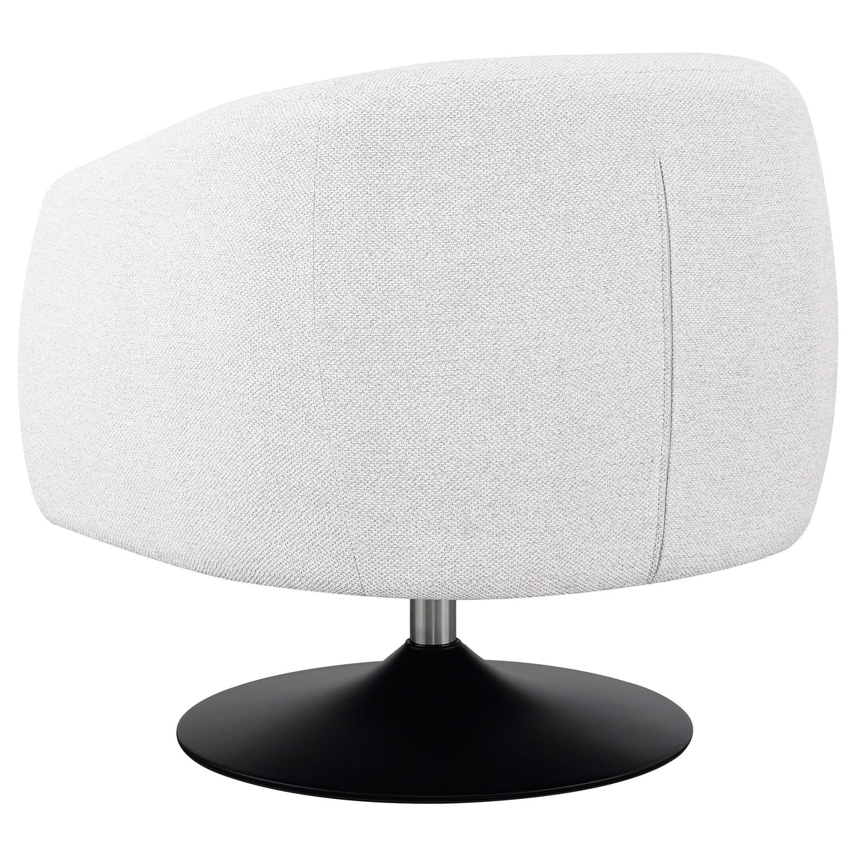 Sillón giratorio Dave con respaldo de barril tapizado en beige