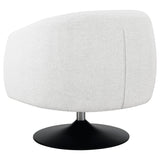 Sillón giratorio Dave con respaldo de barril tapizado en beige