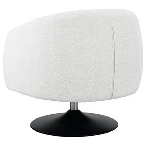 Sillón giratorio Dave con respaldo de barril tapizado en beige