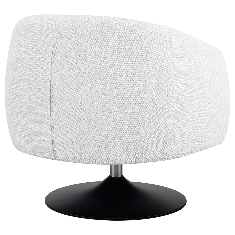Sillón giratorio Dave con respaldo de barril tapizado en beige