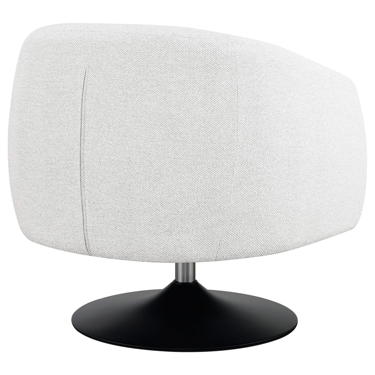 Sillón giratorio Dave con respaldo de barril tapizado en beige