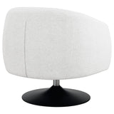 Sillón giratorio Dave con respaldo de barril tapizado en beige