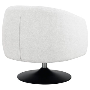 Sillón giratorio Dave con respaldo de barril tapizado en beige