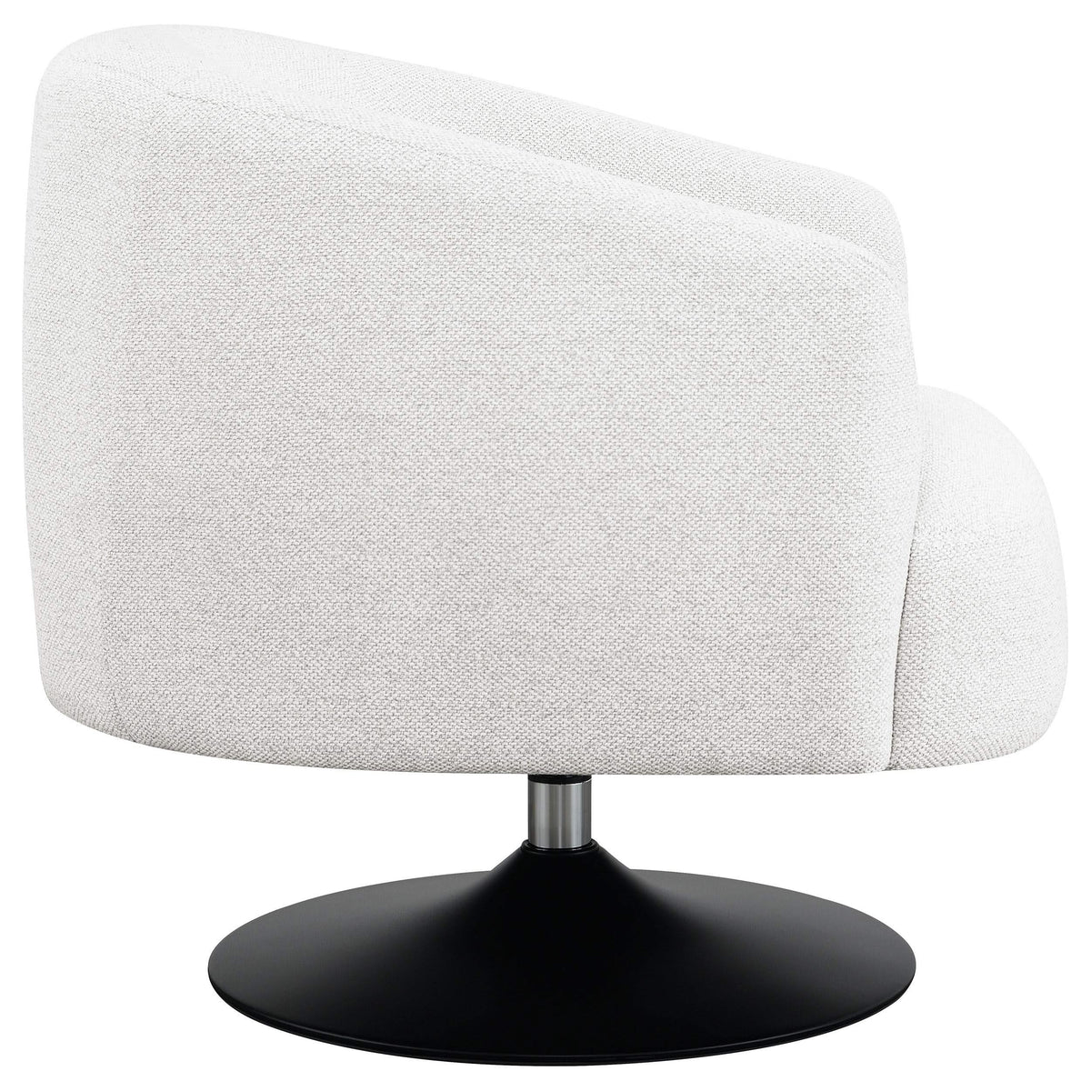 Sillón giratorio Dave con respaldo de barril tapizado en beige