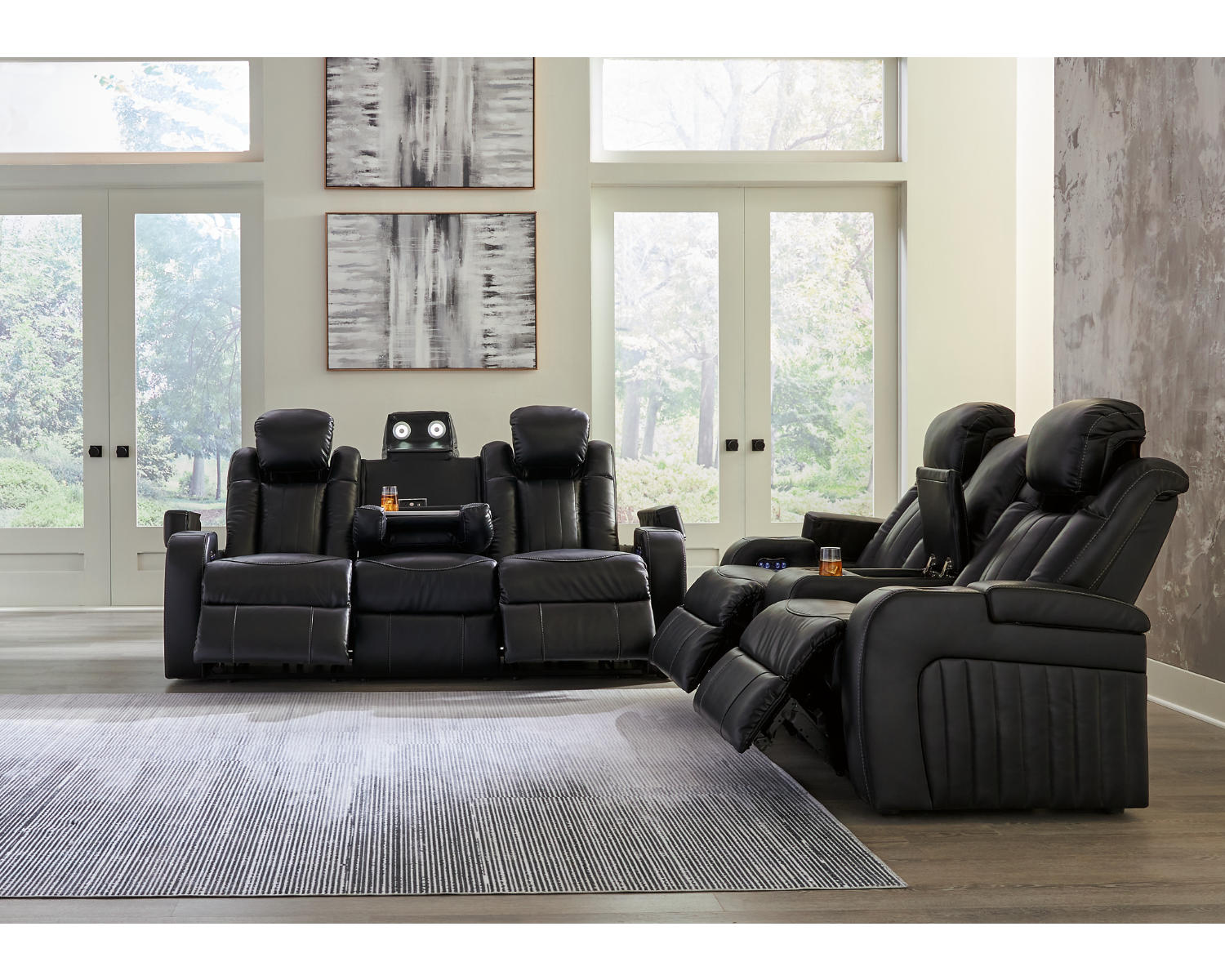 Caveman Den Power Reclining Sofa and Loveseat