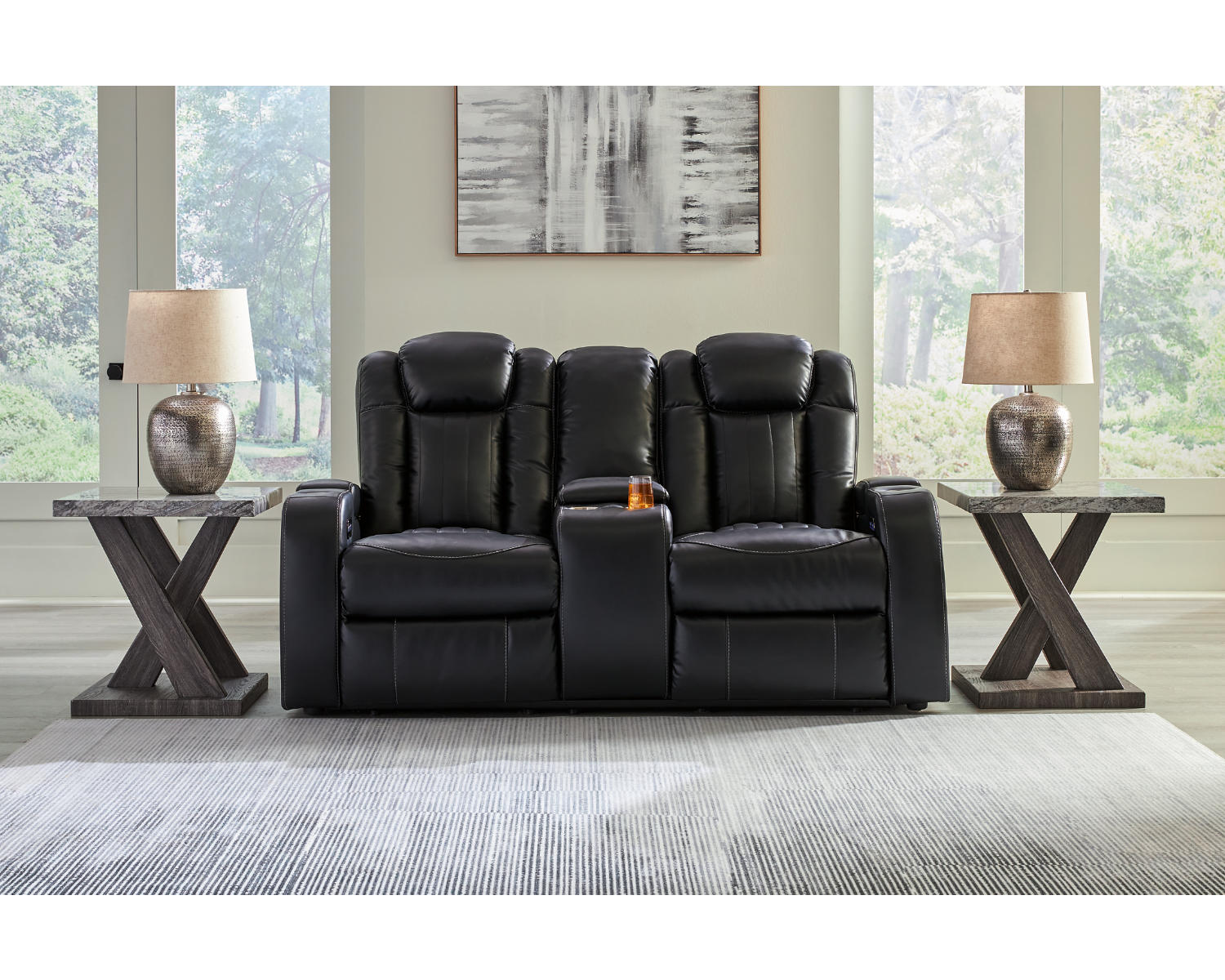 Caveman Den Power Reclining Loveseat with Console