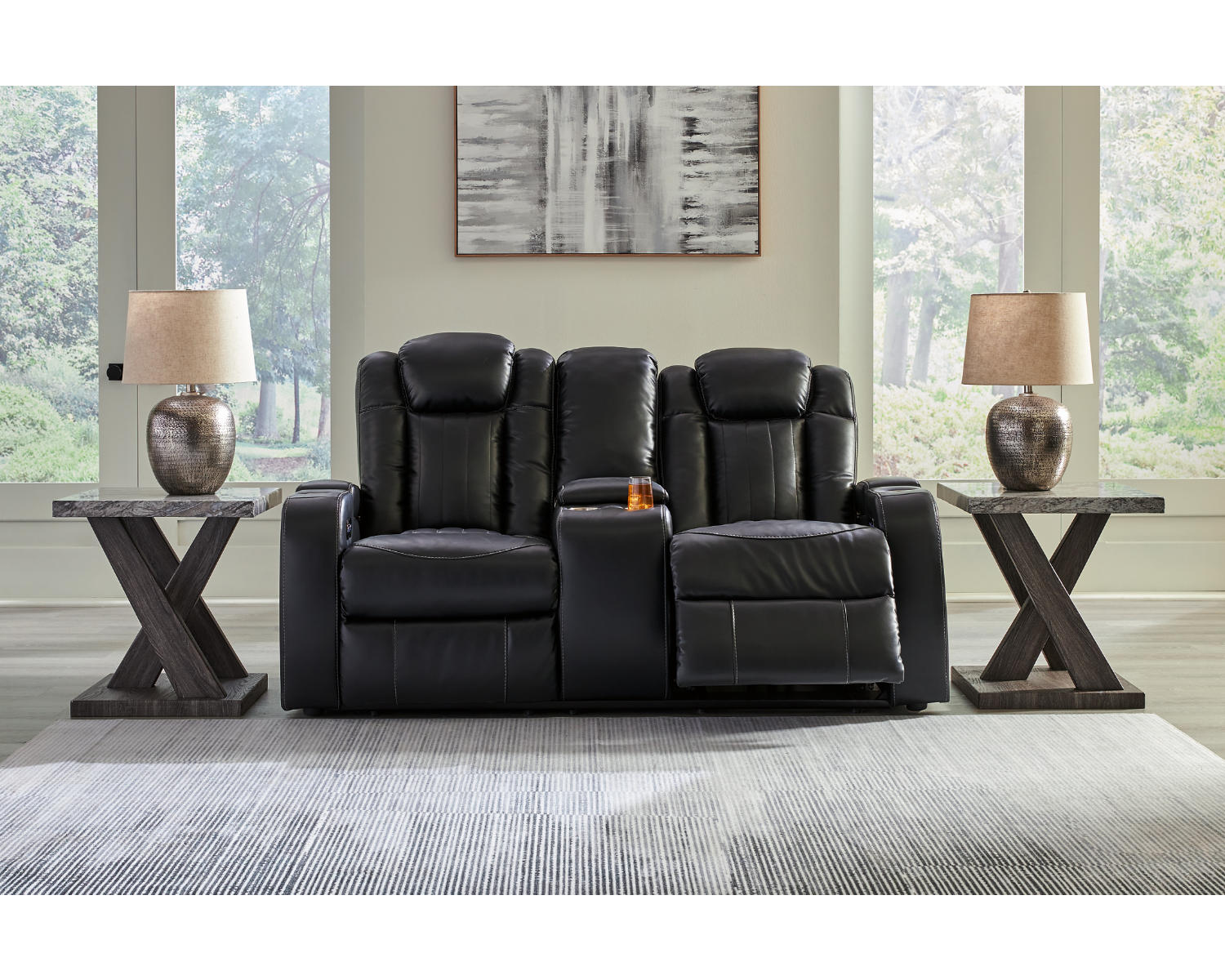 Caveman Den Power Reclining Loveseat with Console