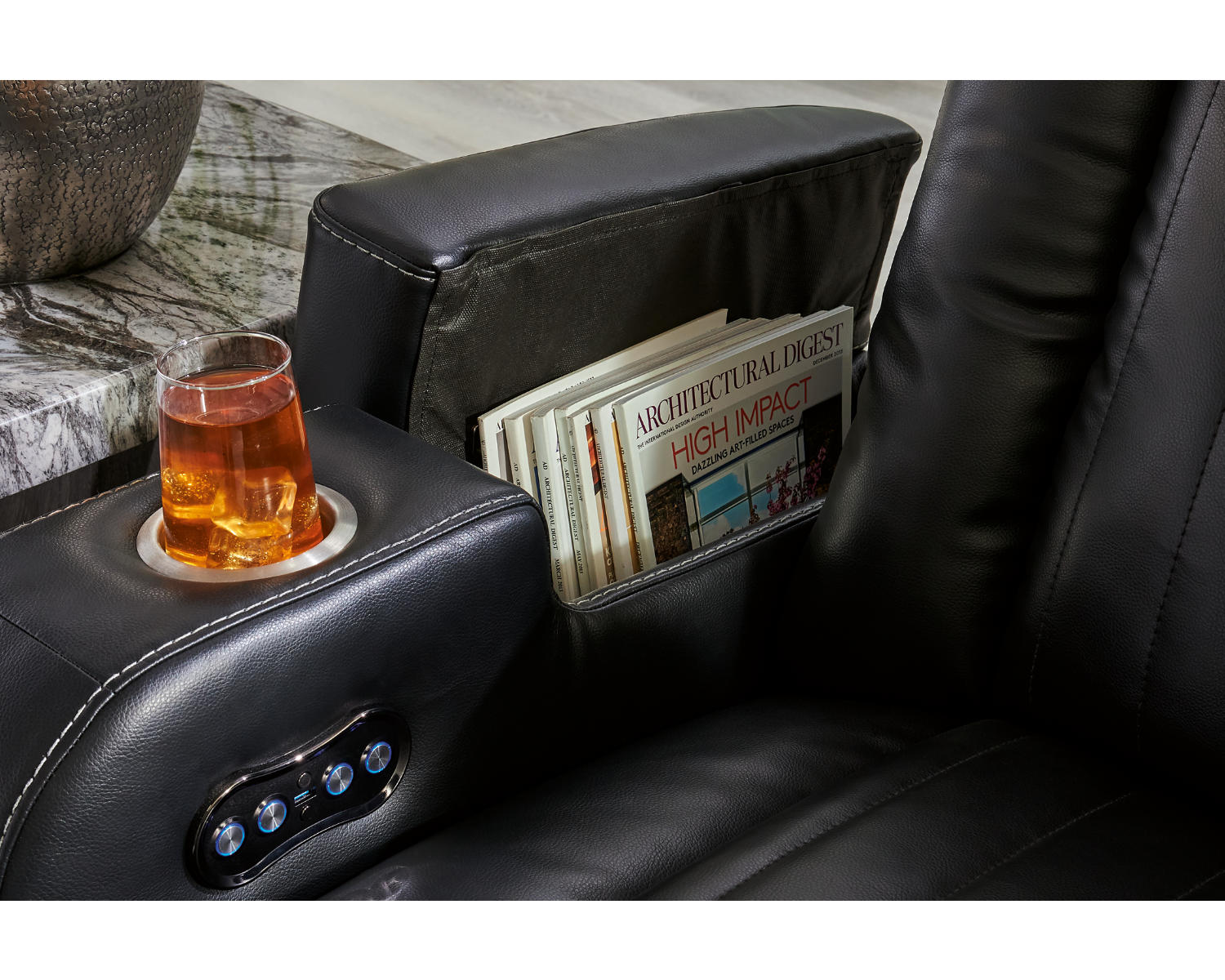 Caveman Den Power Reclining Loveseat with Console