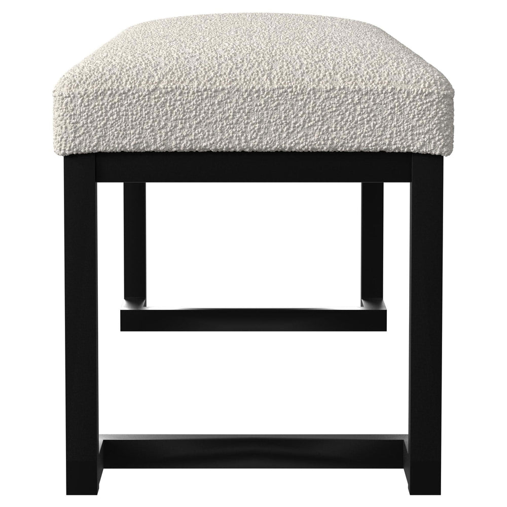 Banco decorativo capitoné tapizado Mesa Boucle color vainilla