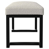 Banco decorativo capitoné tapizado Mesa Boucle color vainilla