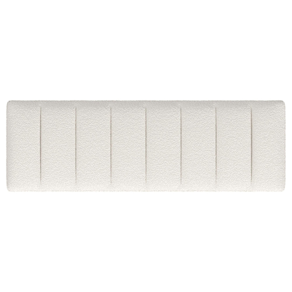 Banco decorativo capitoné tapizado Mesa Boucle color vainilla