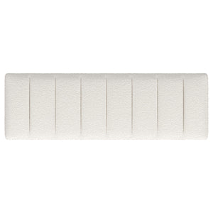 Banco decorativo capitoné tapizado Mesa Boucle color vainilla