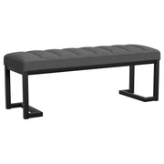 Banco de acento capitoné tapizado Mesa Boucle color carbón