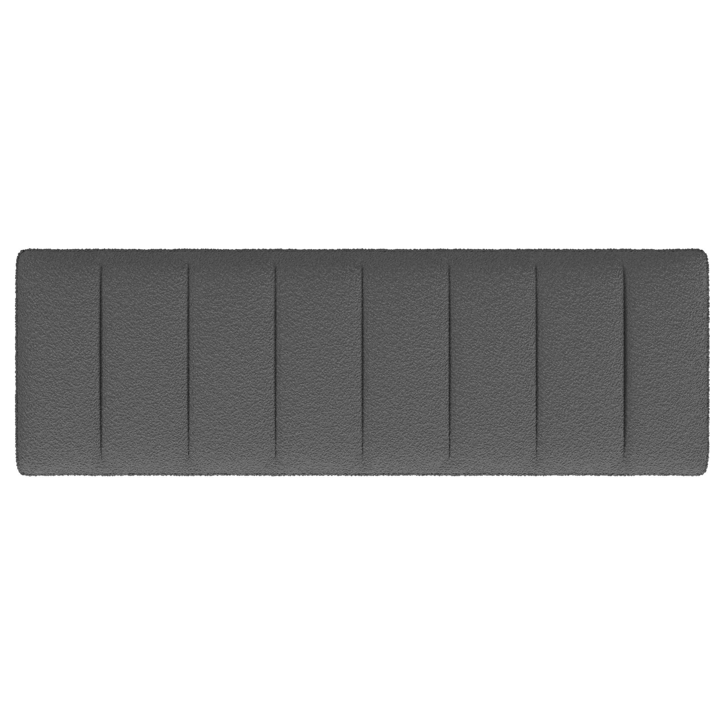 Banco de acento capitoné tapizado Mesa Boucle color carbón