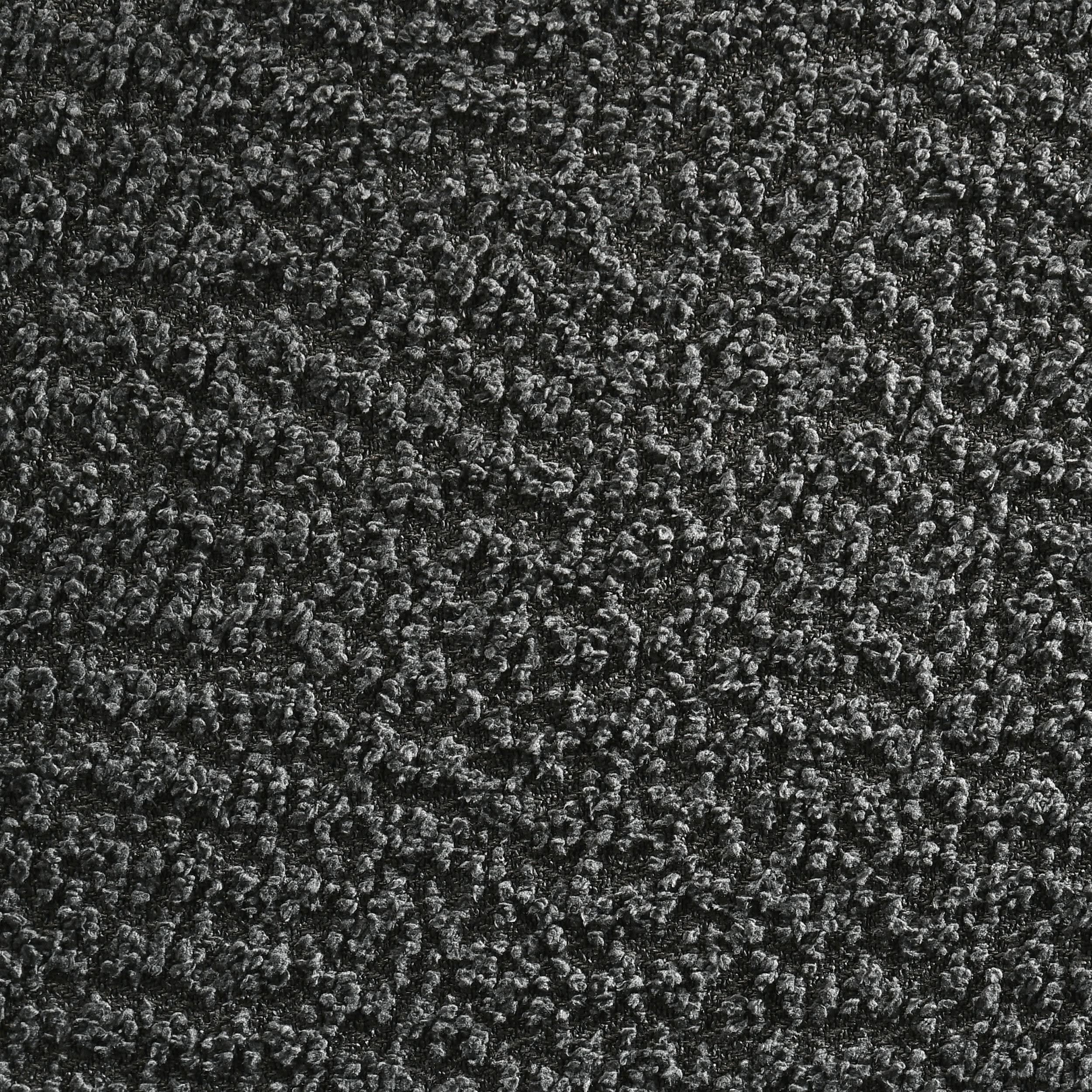 Banco de acento capitoné tapizado Mesa Boucle color carbón