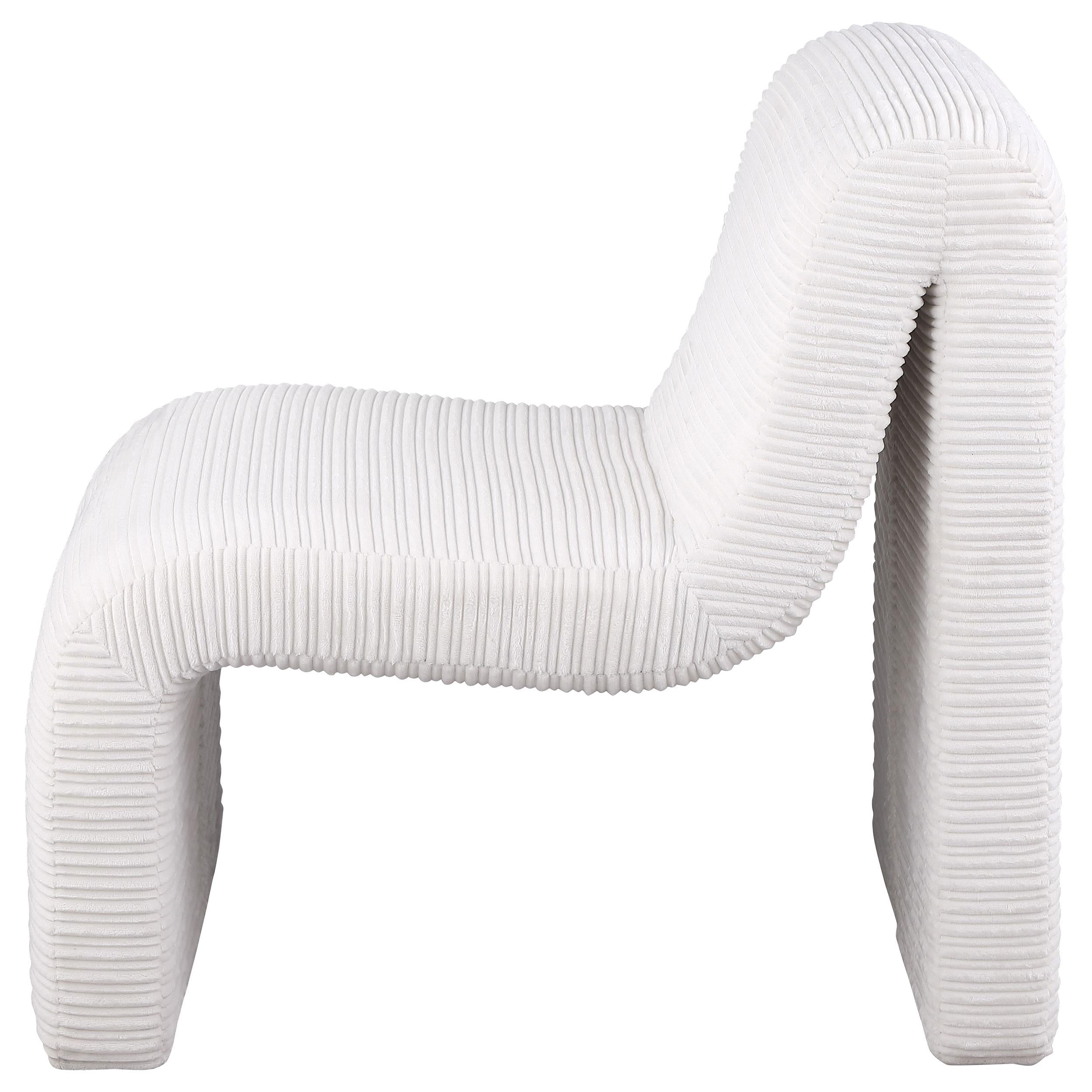 Drayton Upholstered Curved Armless Accent Chair Ivory