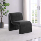 Silla Drayton tapizada curva sin brazos, color negro
