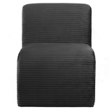 Silla Drayton tapizada curva sin brazos, color negro