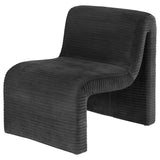 Silla Drayton tapizada curva sin brazos, color negro