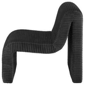 Silla Drayton tapizada curva sin brazos, color negro