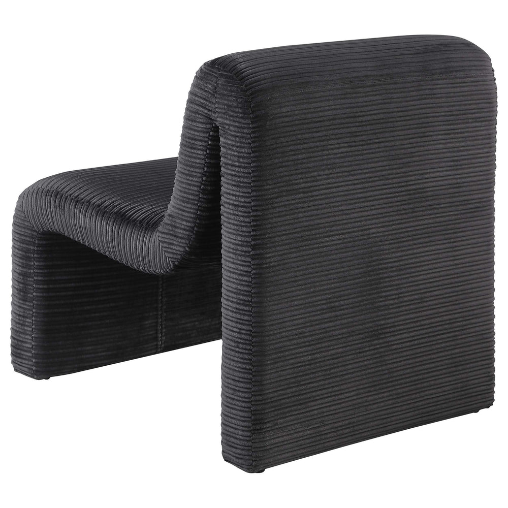 Silla Drayton tapizada curva sin brazos, color negro