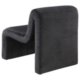 Silla Drayton tapizada curva sin brazos, color negro