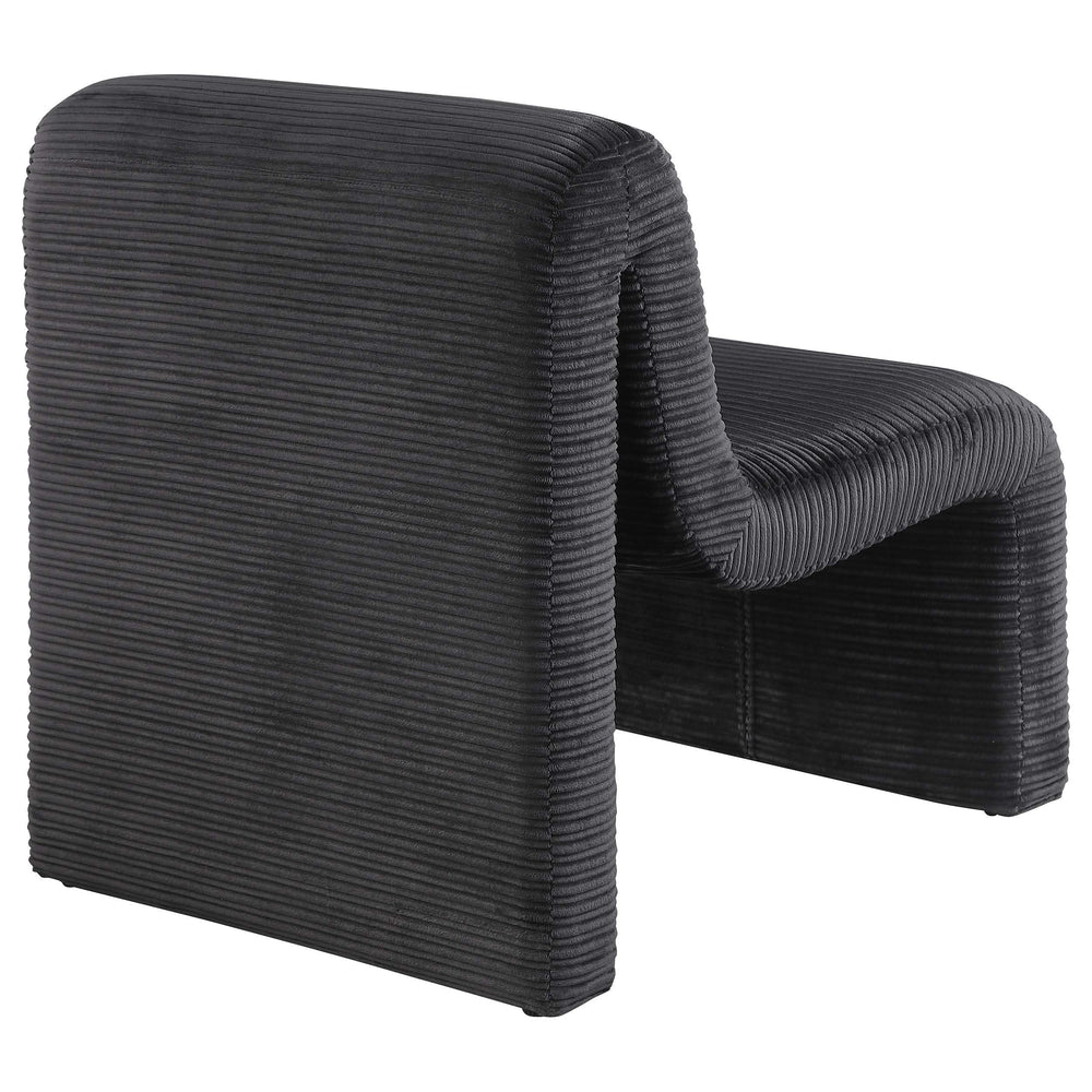 Silla Drayton tapizada curva sin brazos, color negro