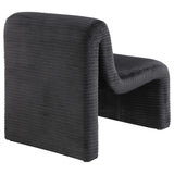 Silla Drayton tapizada curva sin brazos, color negro