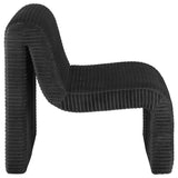 Silla Drayton tapizada curva sin brazos, color negro