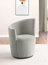 Silla giratoria tapizada Nueva con respaldo curvo en gris paloma